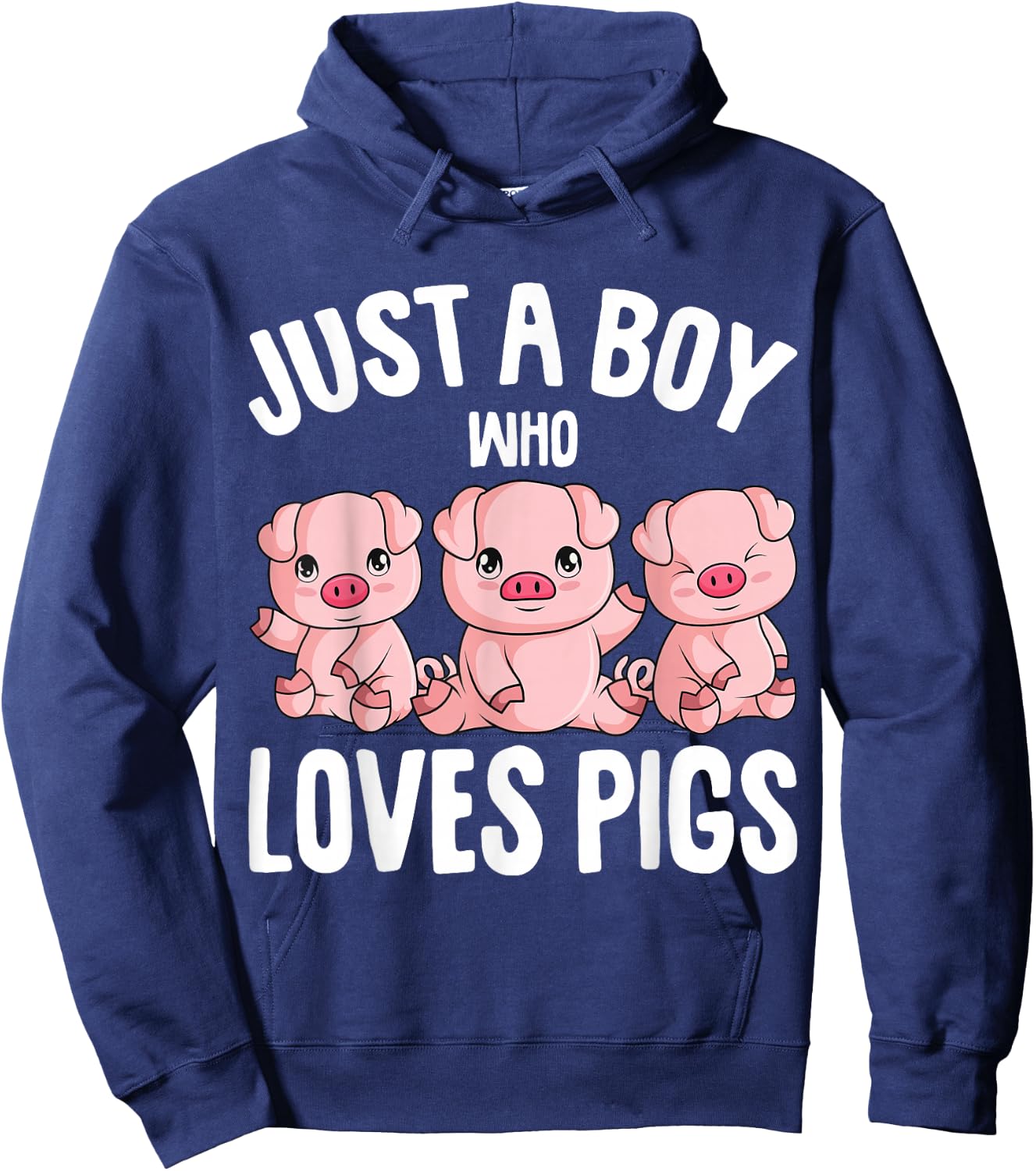 Just A Boy Who Loves Pigs Kids Boys Hoodie - Hoodie | Navy