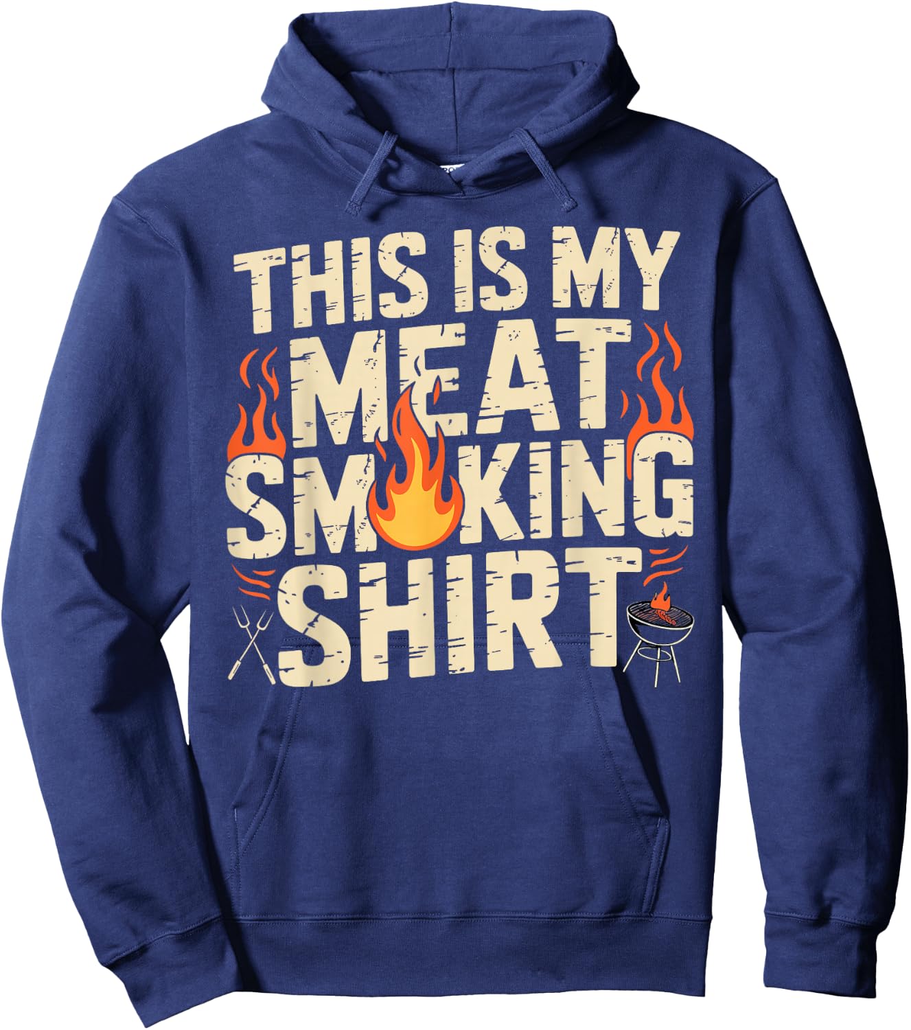 This is My Meat Smoking Shirt Funny Grilling Pitmaster BBQ Hoodie - Hoodie | Navy