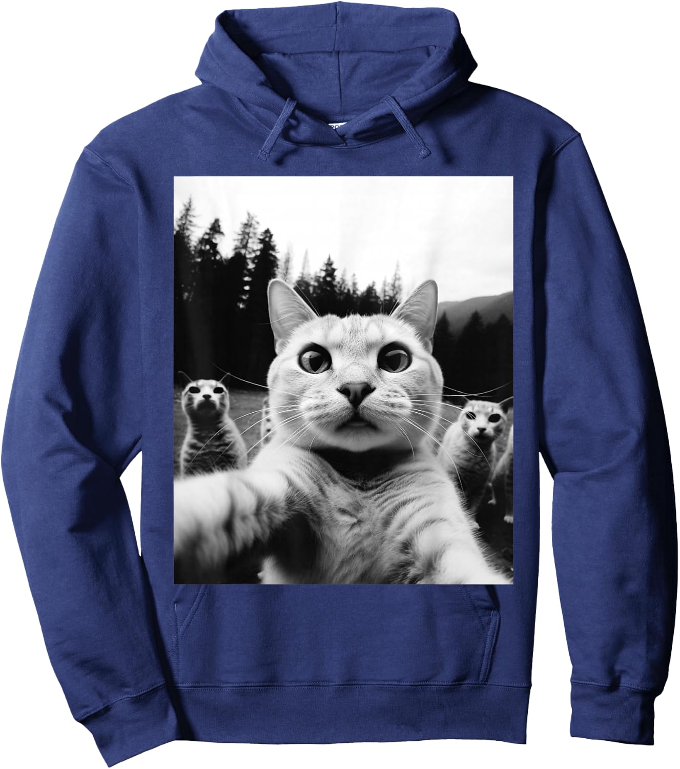 Cat Funny Cat Selfie Cat Owner Shirt Fun , black Hoodie - Hoodie | Navy