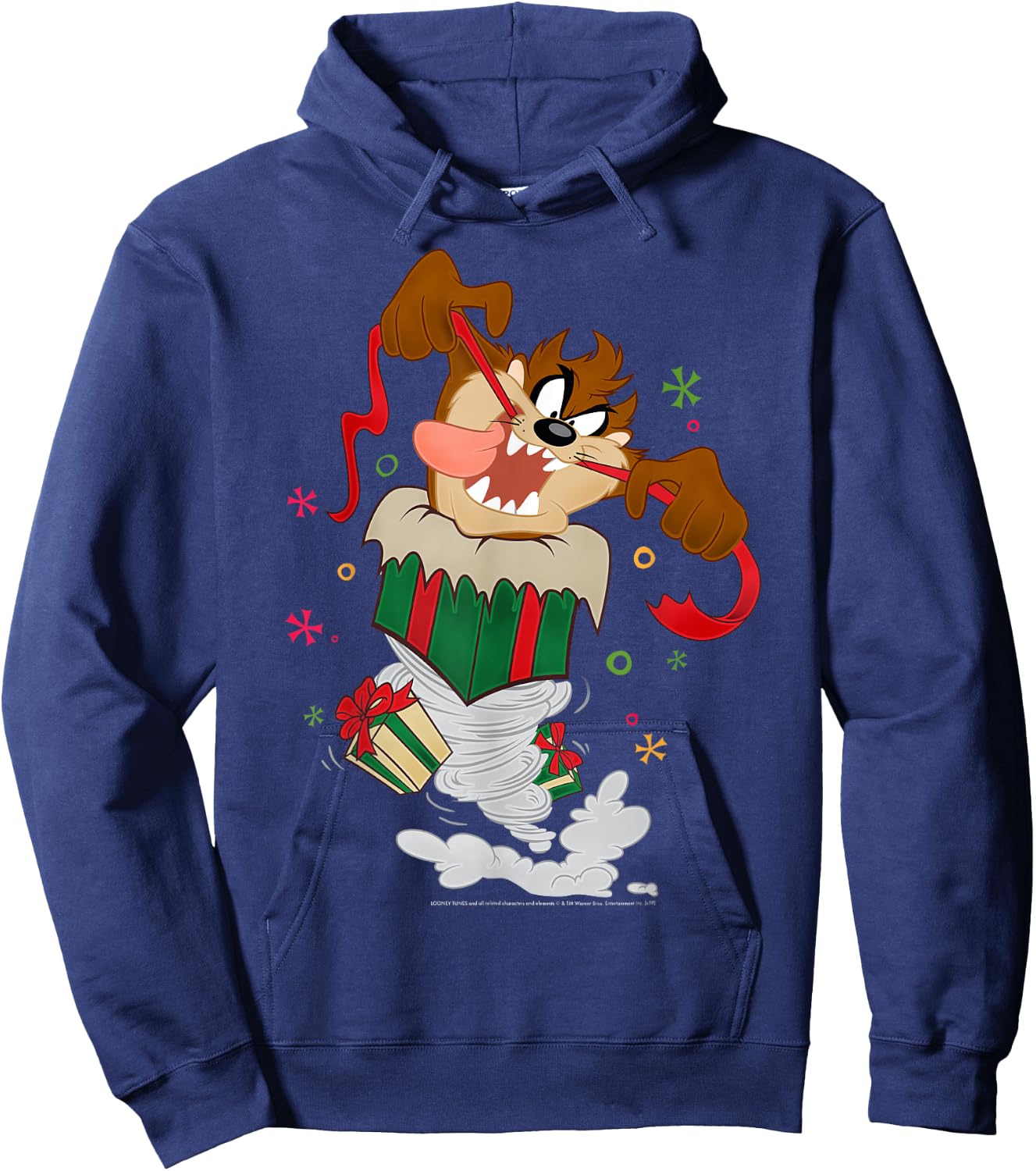 Looney Tunes Christmas Taz Twister Presents Hoodie - Hoodie | Navy