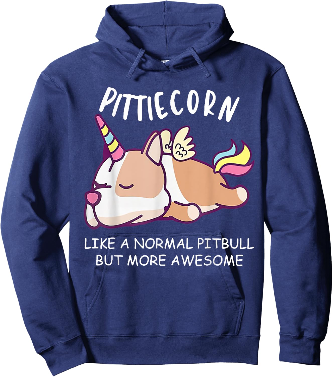 Pittiecorn Like A Normal Pitbull Unicorn Hoodie - Hoodie | Navy