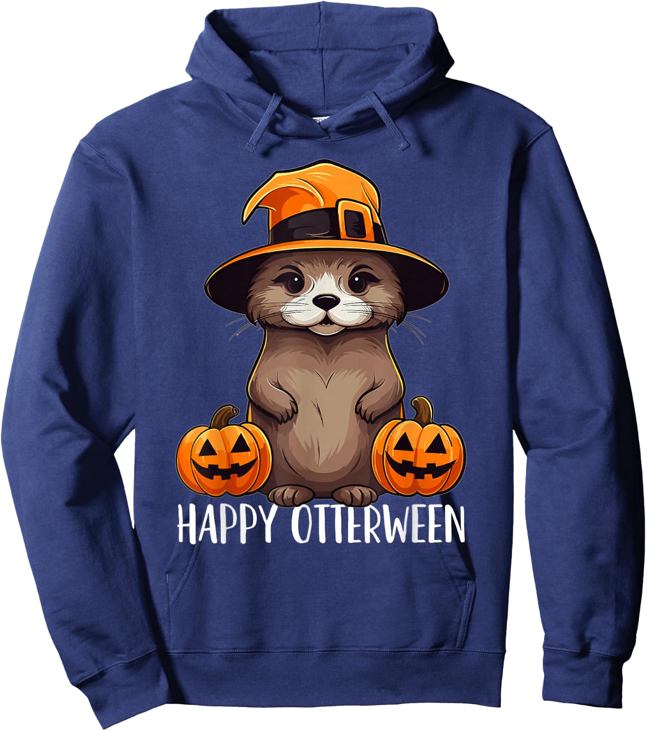 Happy Otterween Cute Sea Otter Halloween Hat Costume Kids Hoodie - Hoodie | Navy