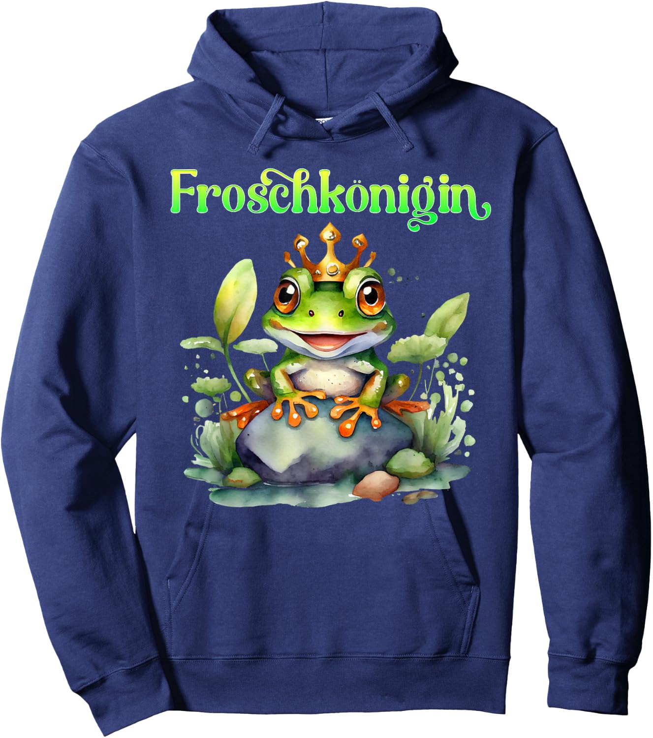 Frog Costume Frog Queen Funny Carnival Women's , black Hoodie - Hoodie | Navy