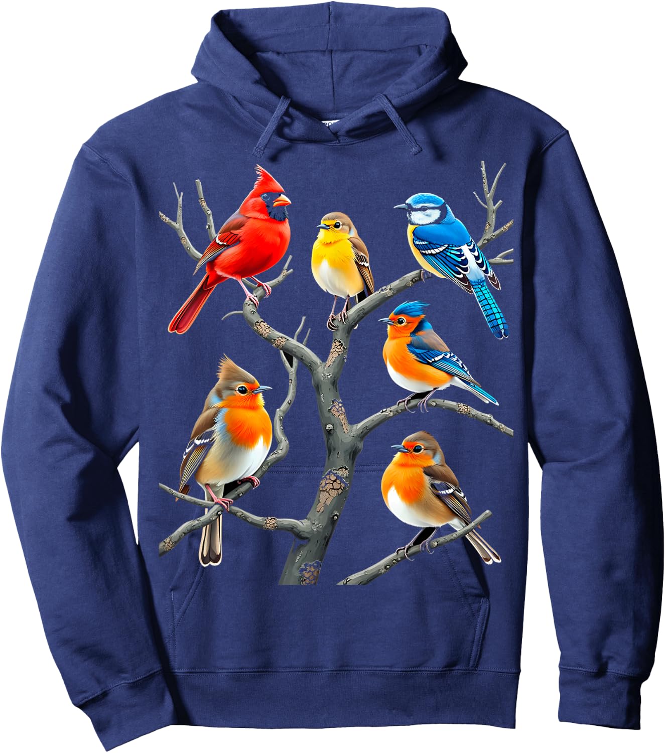 Colorful Birds Nature Art Hoodie - Hoodie | Navy