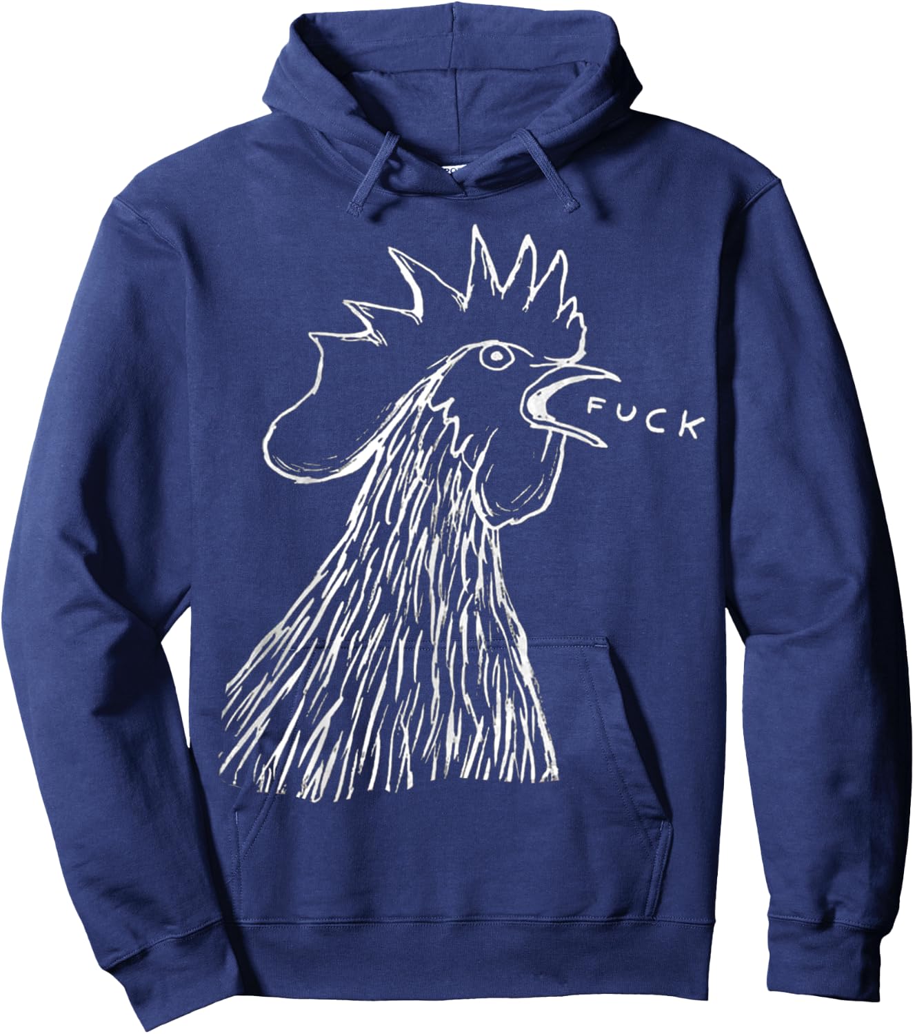 Bad - Chicken - Fuck - Rooster Yelling Art Hoodie - Hoodie | Navy