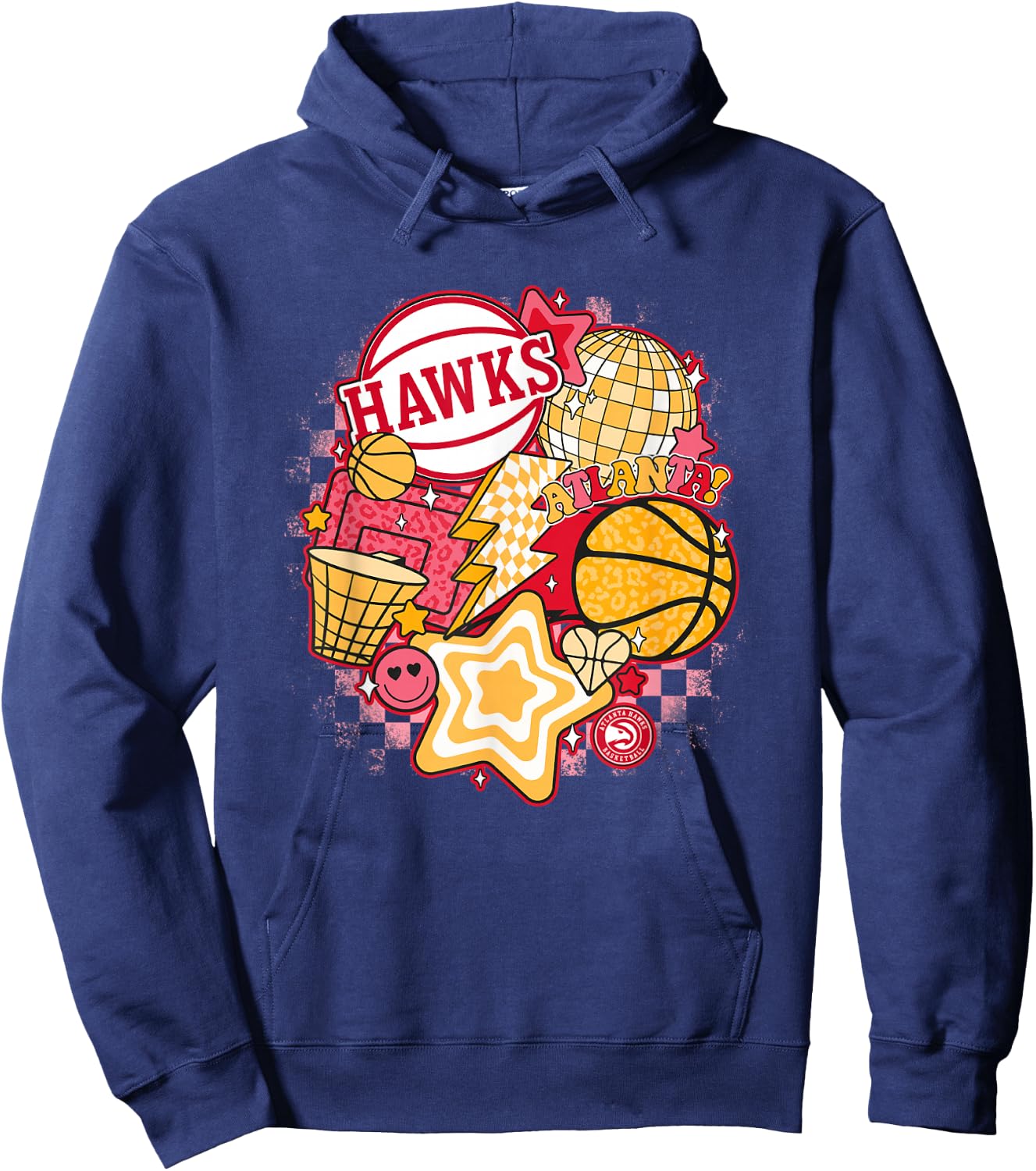 NBA Atlanta Hawks Psychedelic Basketball Collage Hoodie - Hoodie | Navy