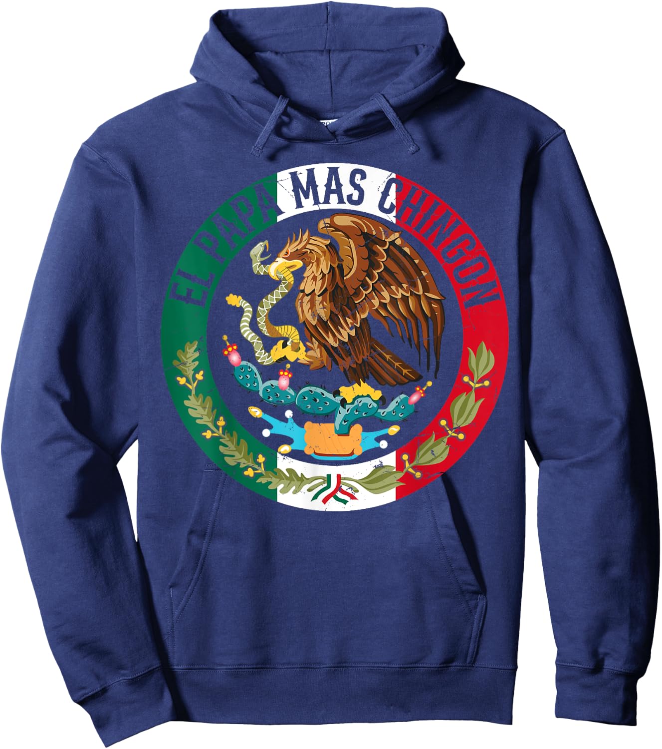 Father's Day El Papa Mas Chingon Funny Mexican Dad Spanish Hoodie - Hoodie | Navy