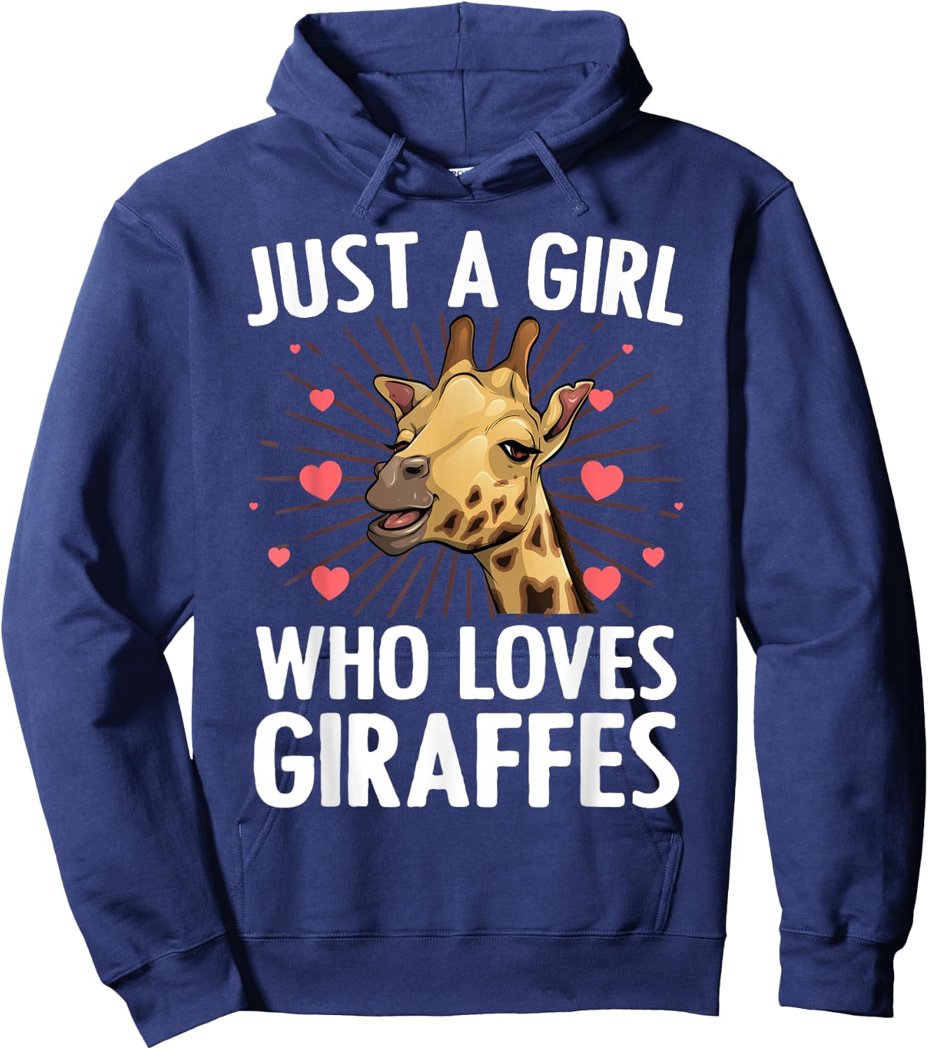 Funny Giraffe Design Girls Safari Giraffe Lovers Hoodie - Hoodie | Navy
