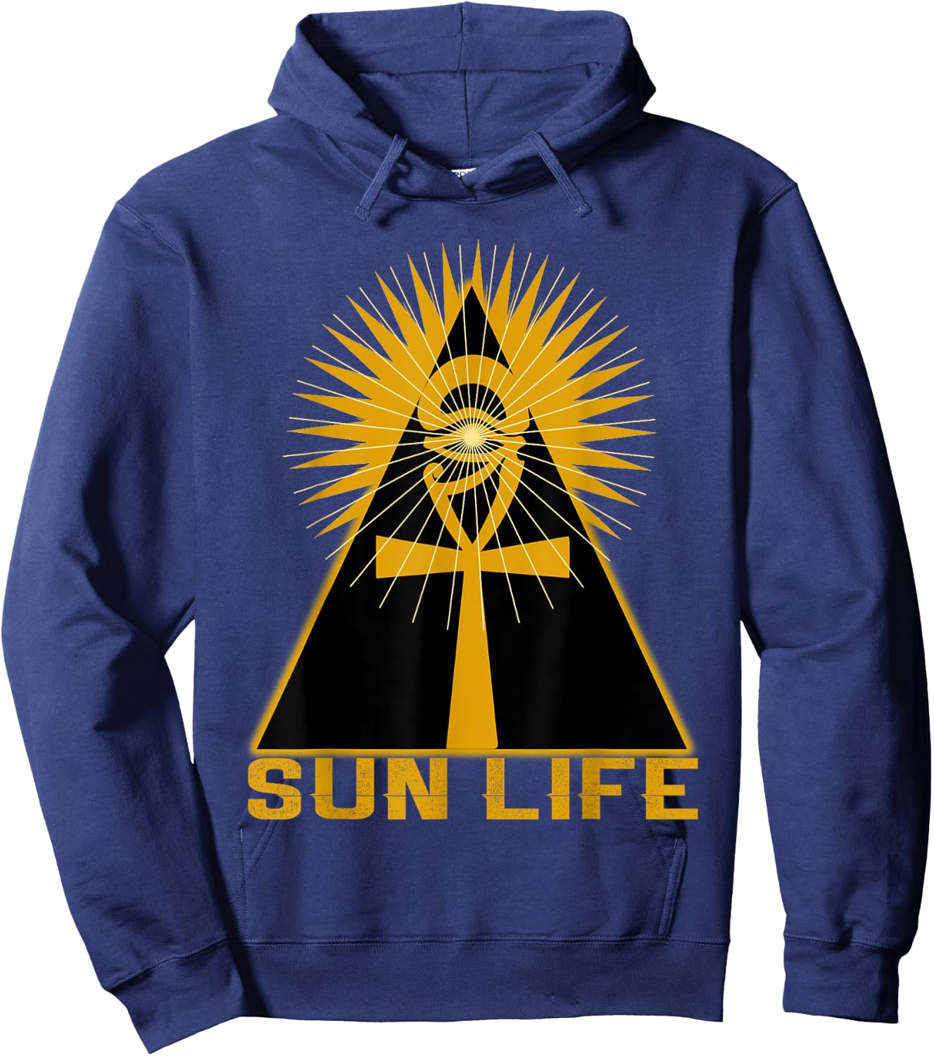 Ancient Egyptian Kemetic Ankh Pyramid Sun Life Hoodie - Hoodie | Navy
