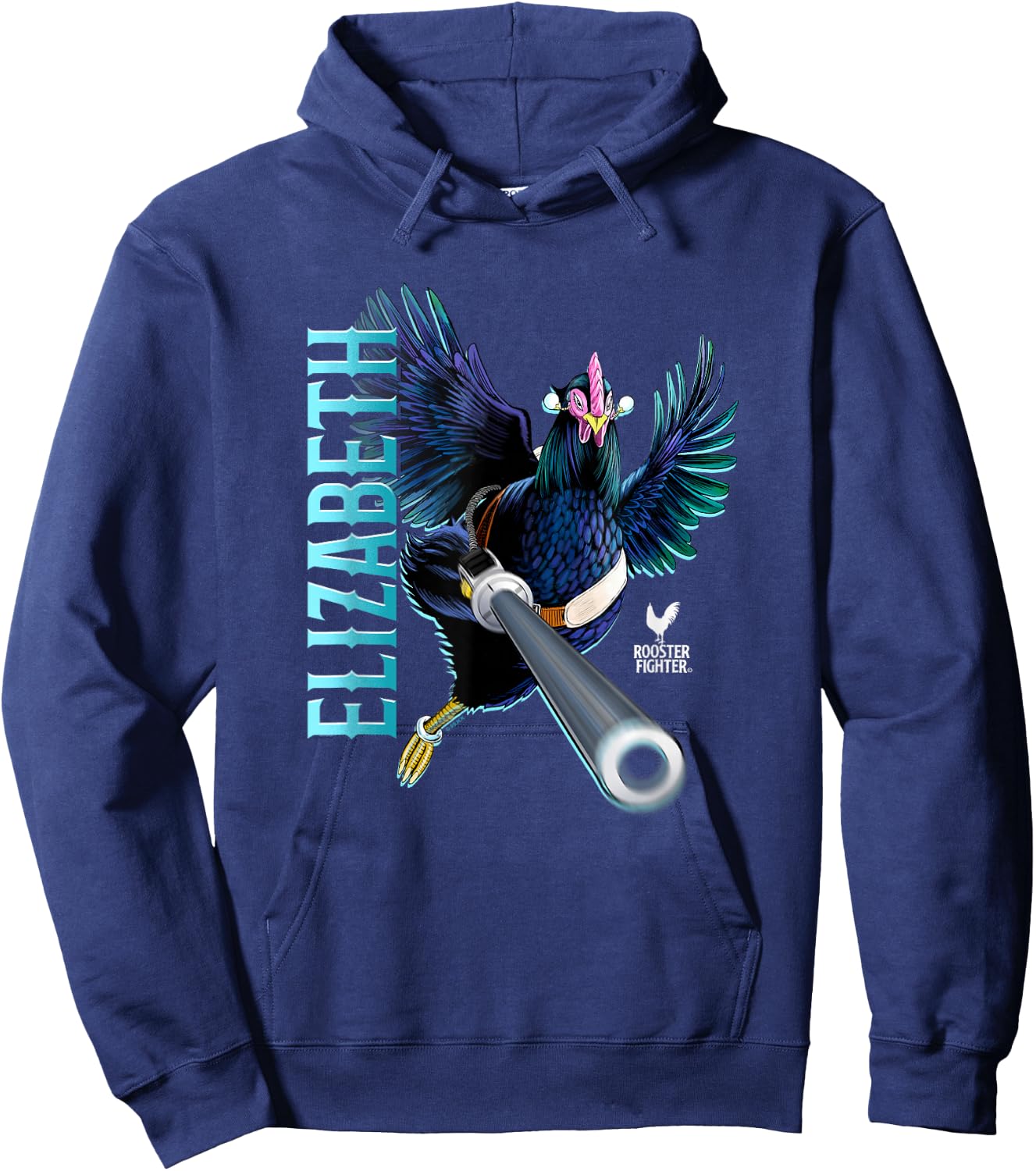 Rooster Fighter Elizabeth Battle Ready Attack Hoodie - Hoodie | Navy