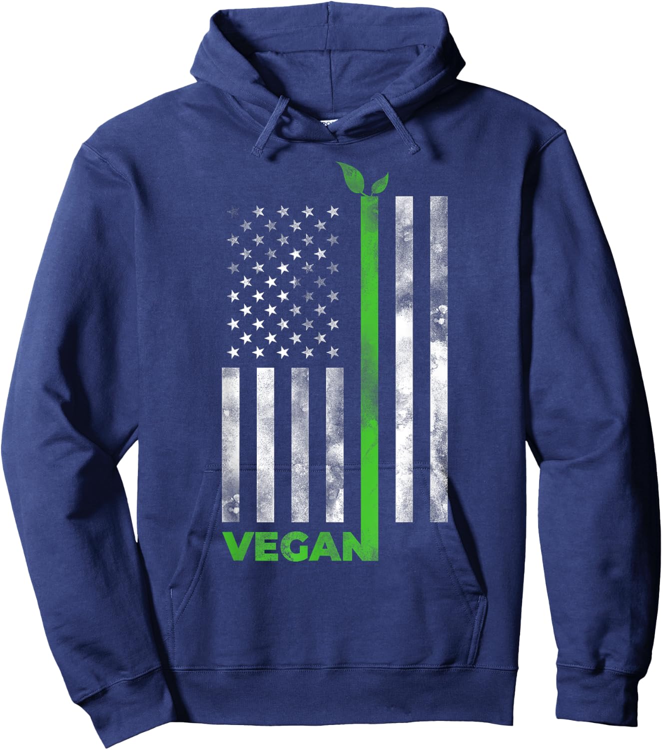 Vegan USA American Flag | Vegetarian Farming Shirt Men Hoodie - Hoodie | Navy