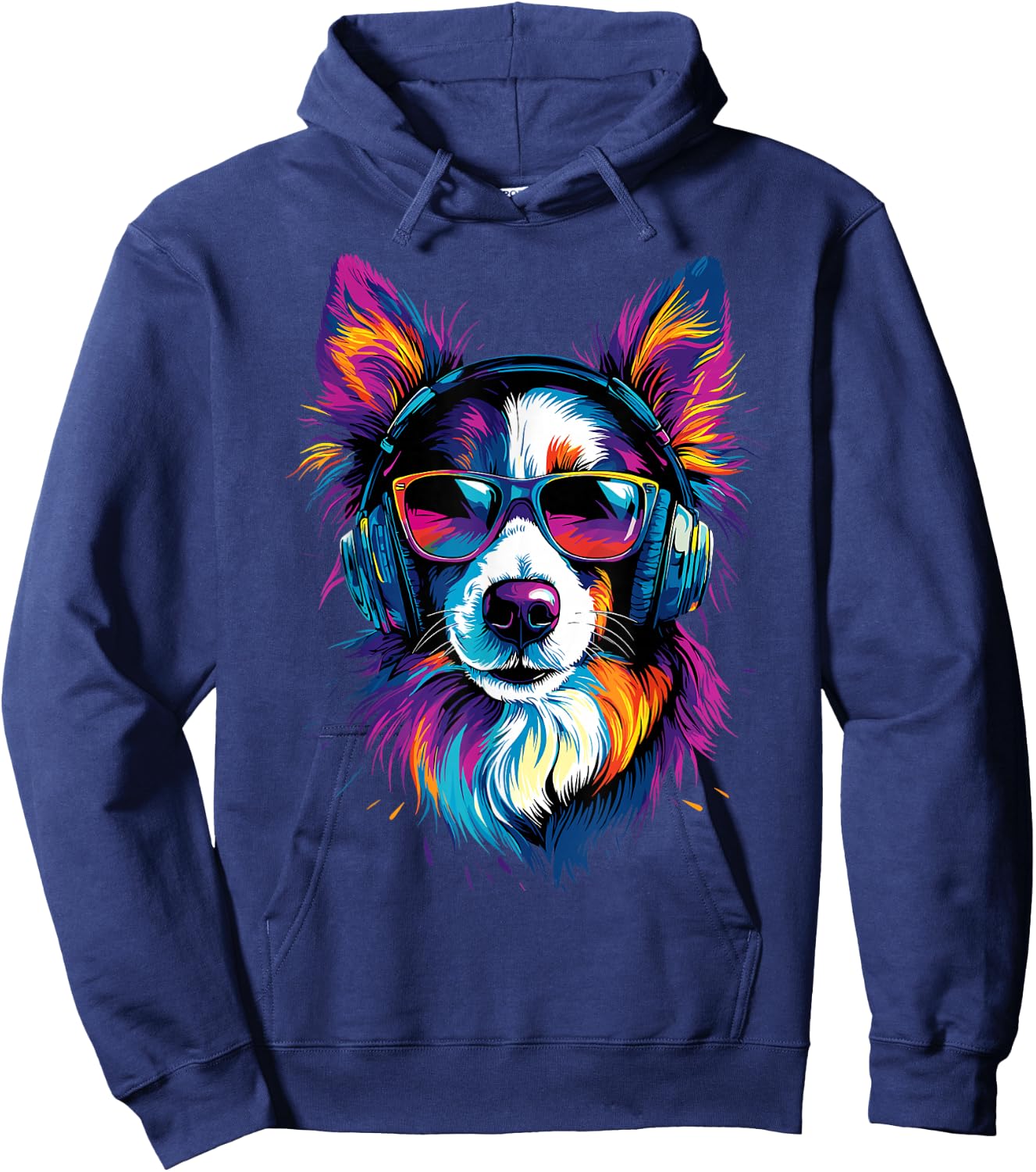Border Collie mit Sonnenbrille Welpe Süße Border Collies Hoodie - Hoodie | Navy