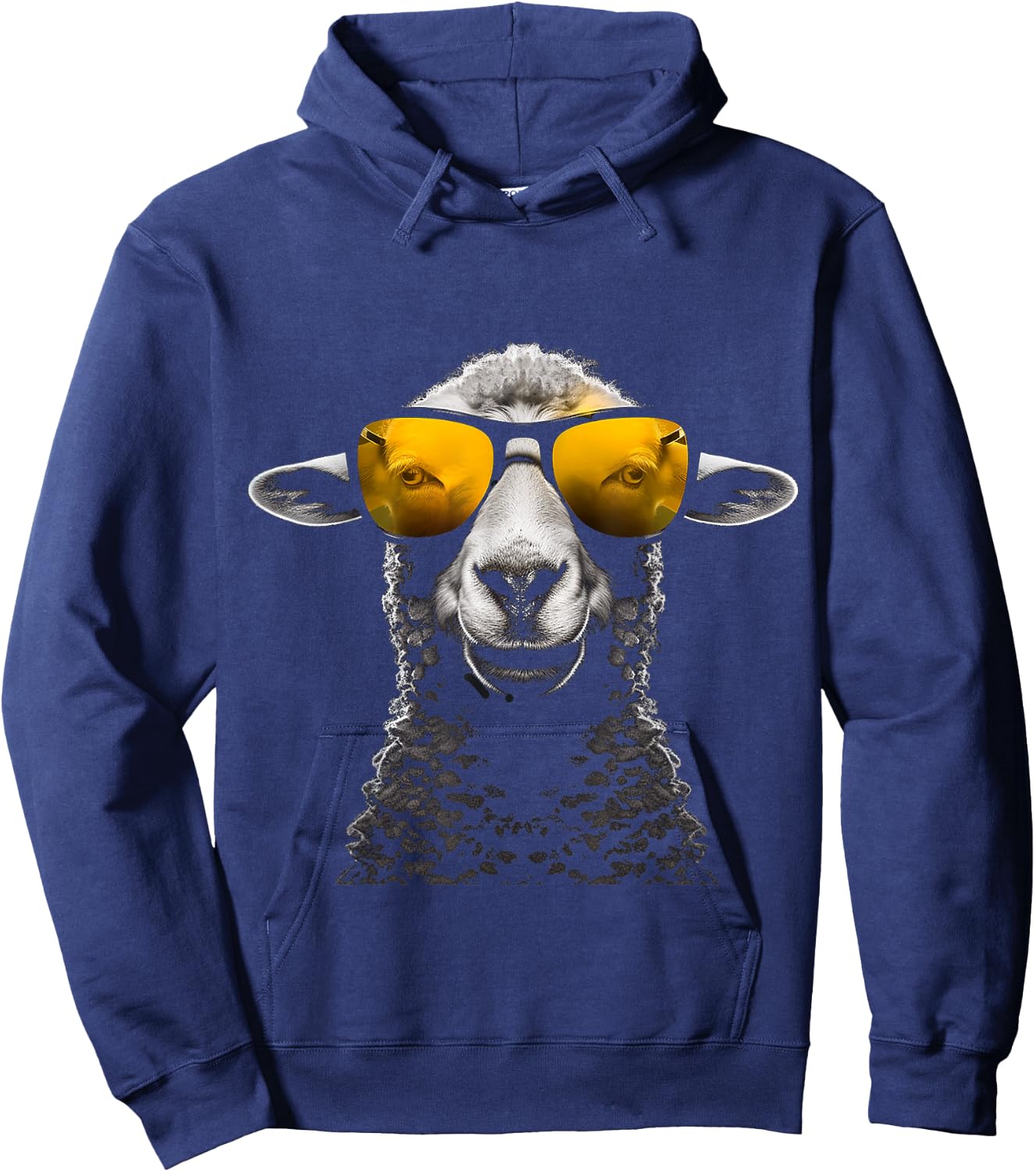 Schaf Sonnenbrille Kunst Tier Illustration Grafik Schaf Hoodie - Hoodie | Navy