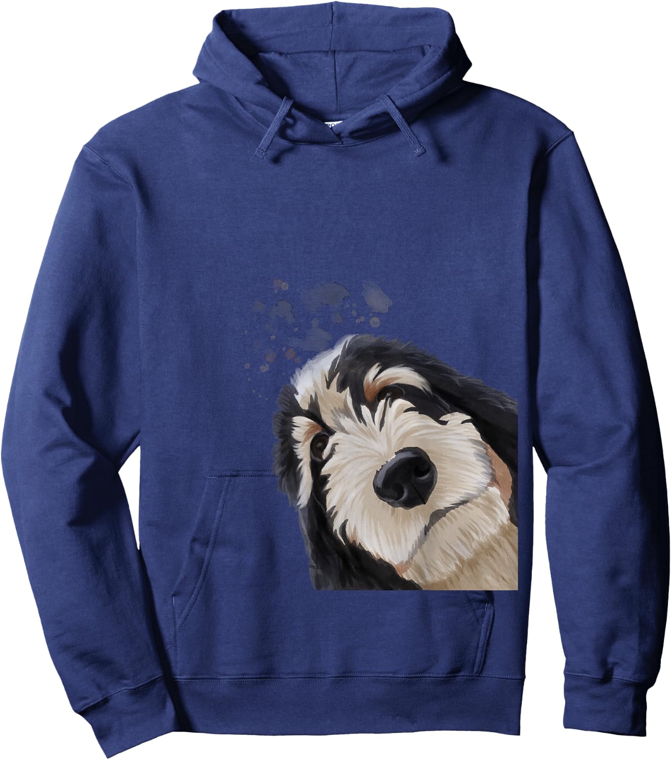 Funny Curious Dog Bernedoodle Hoodie - Hoodie | Navy