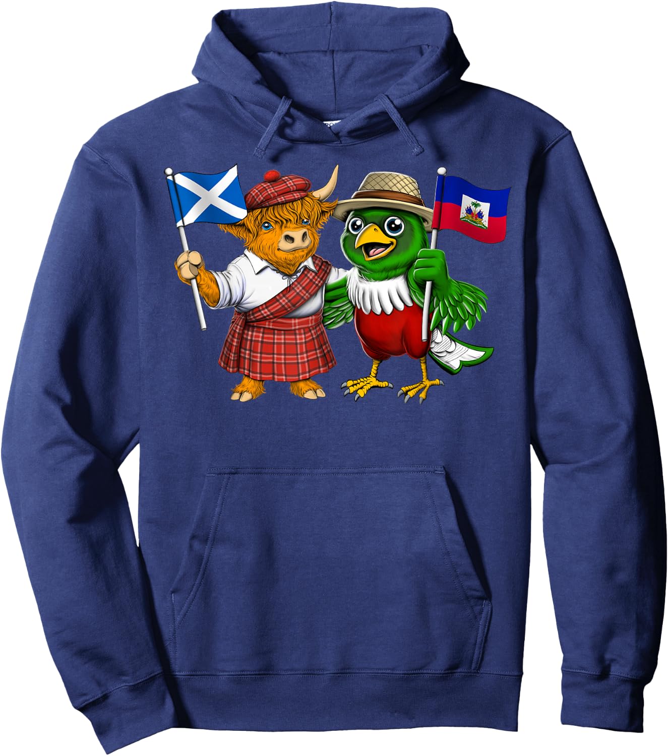 Scotland Haiti Flag Scottish Roots Proud Haitian Heritage Hoodie - Hoodie | Navy