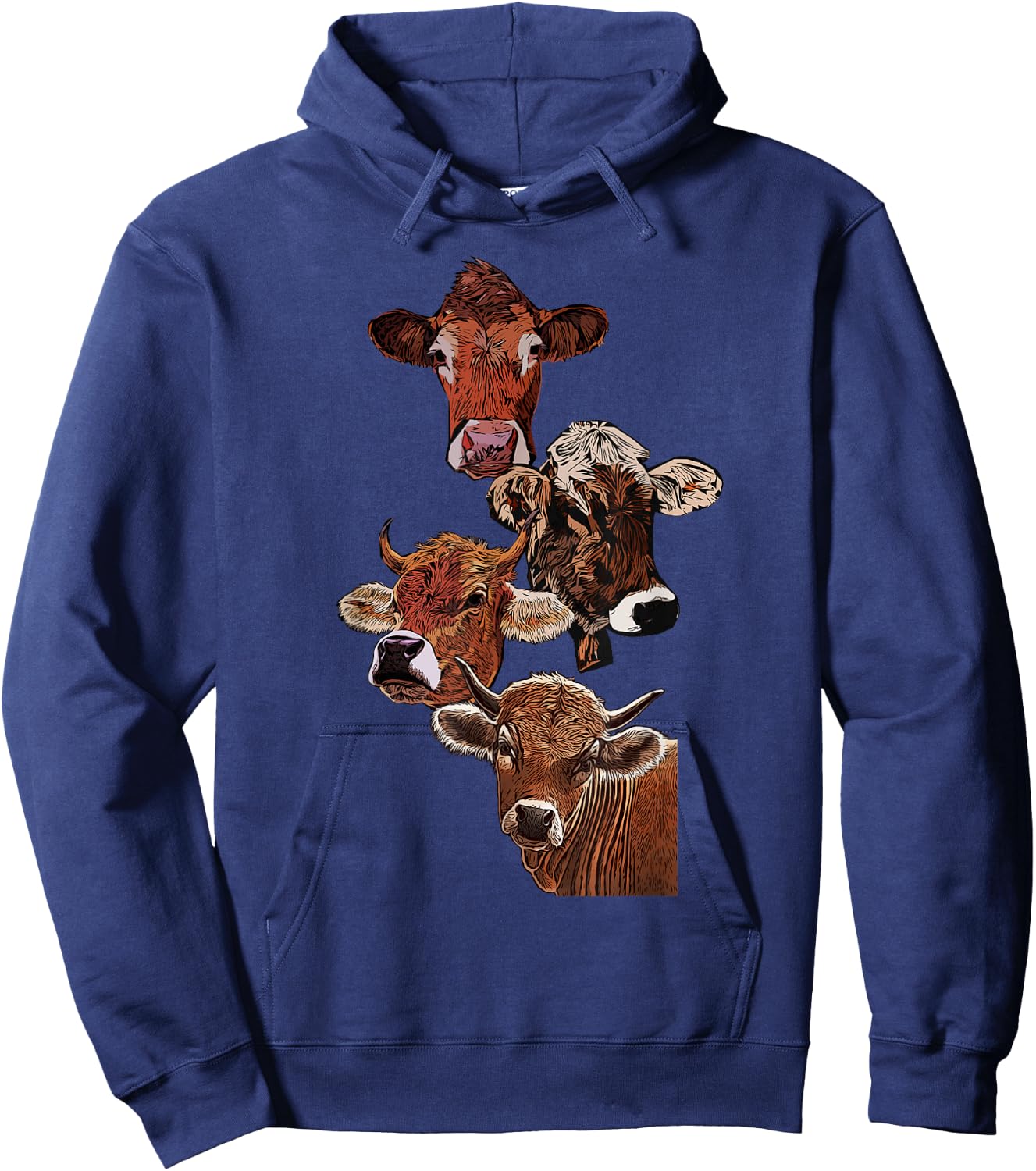Jersey Kuhmotiv Landwirt Kuh Design Aufdruck mit Rind Grafik Hoodie - Hoodie | Navy