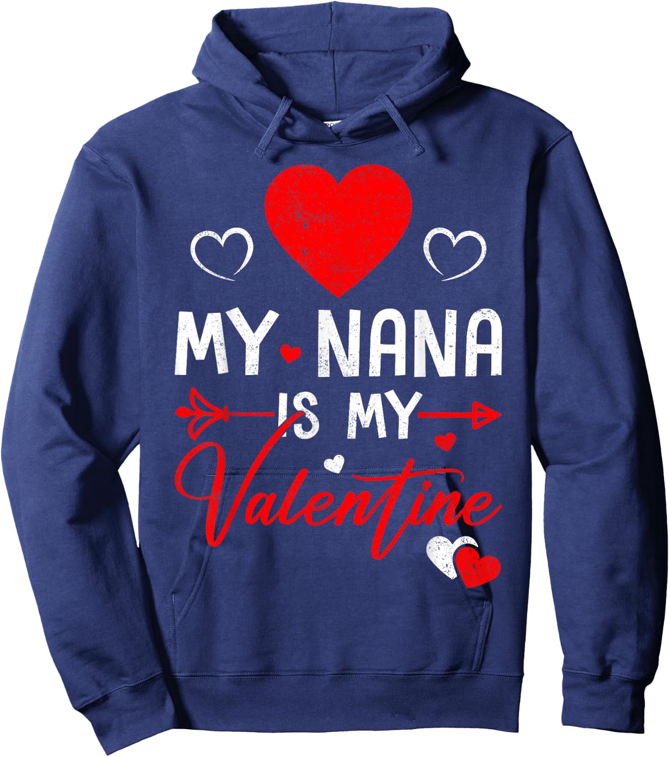 Family Matching Love Heart My Nana Is My Valentine Hoodie - Hoodie | Navy