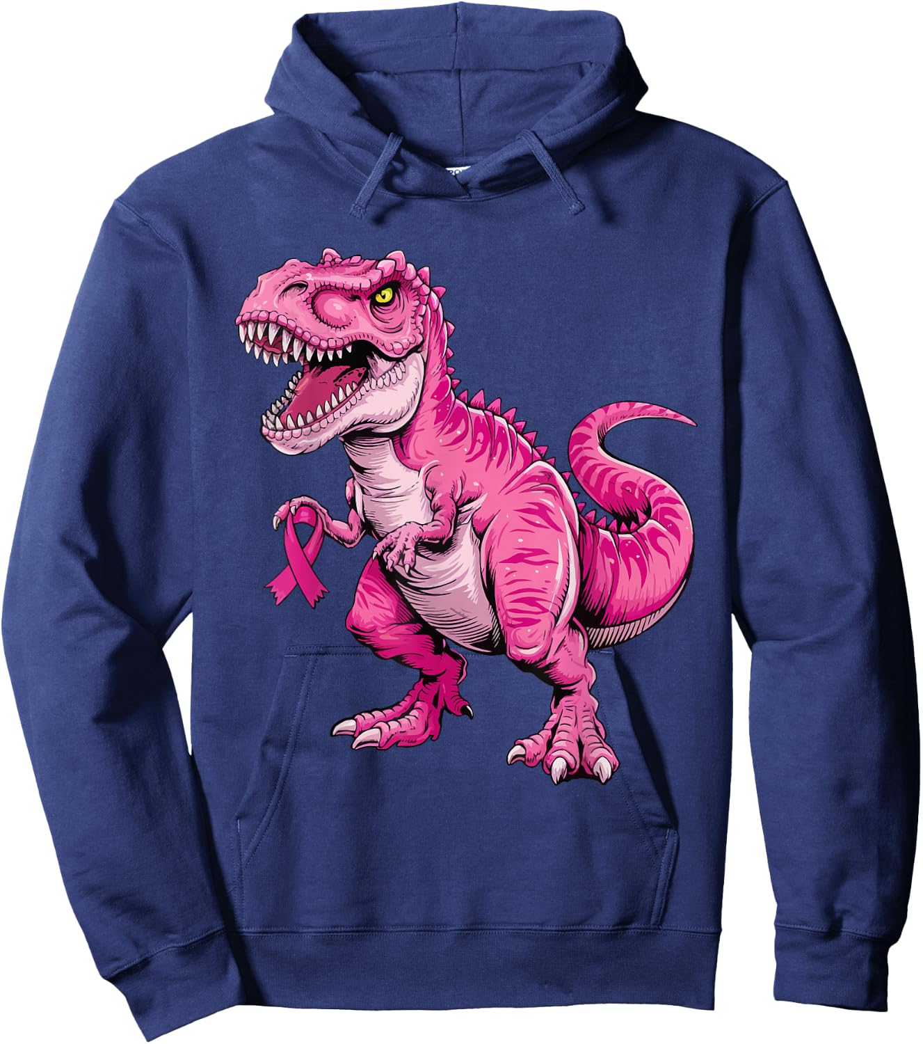Dinosaur Breast Cancer Awareness Pink Ribbon For Kids Boys Hoodie - Hoodie | Navy