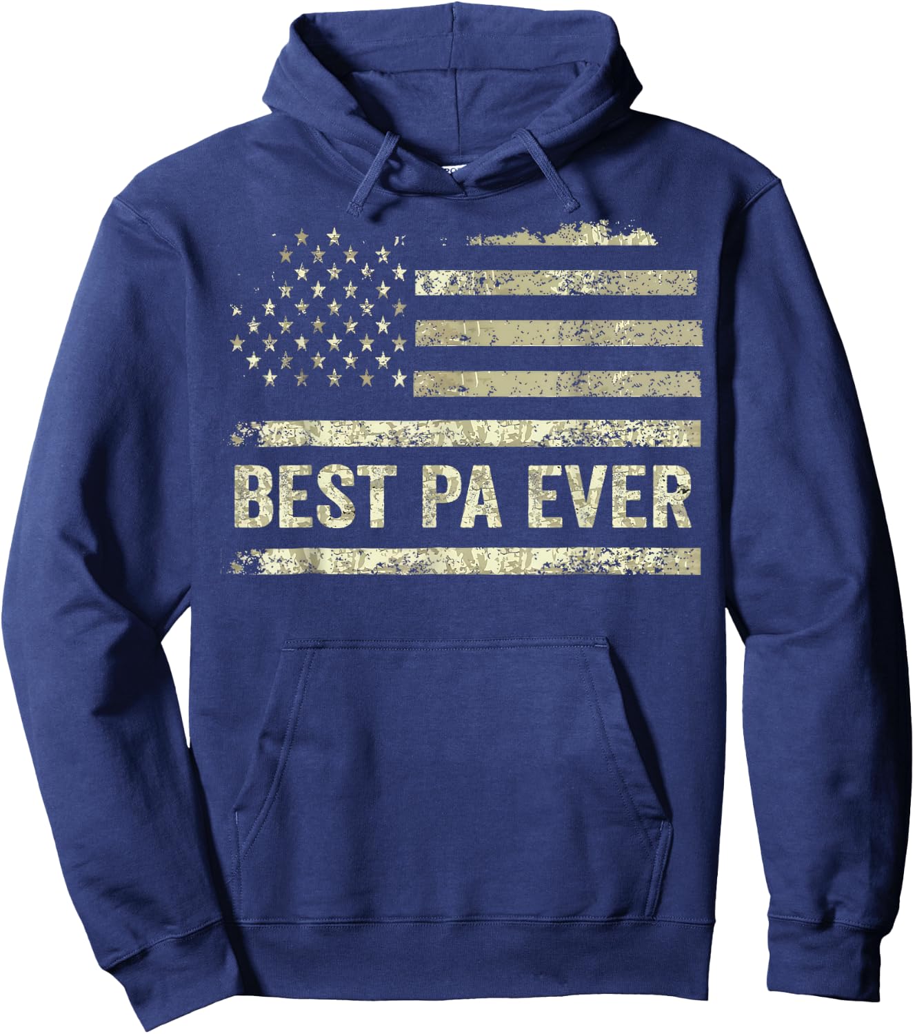 Best Pa Ever With US American Flag Fathers Day Hoodie - Hoodie | Navy