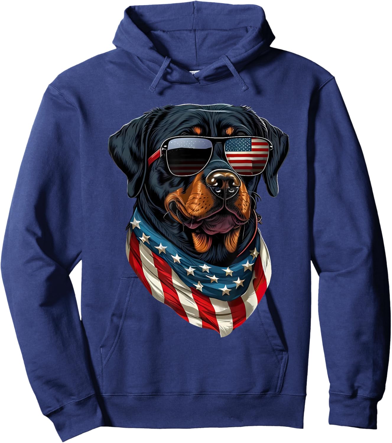 Rottweiler 4th of July American Flag Glasses Stay Cool Men Hoodie - Hoodie | Navy