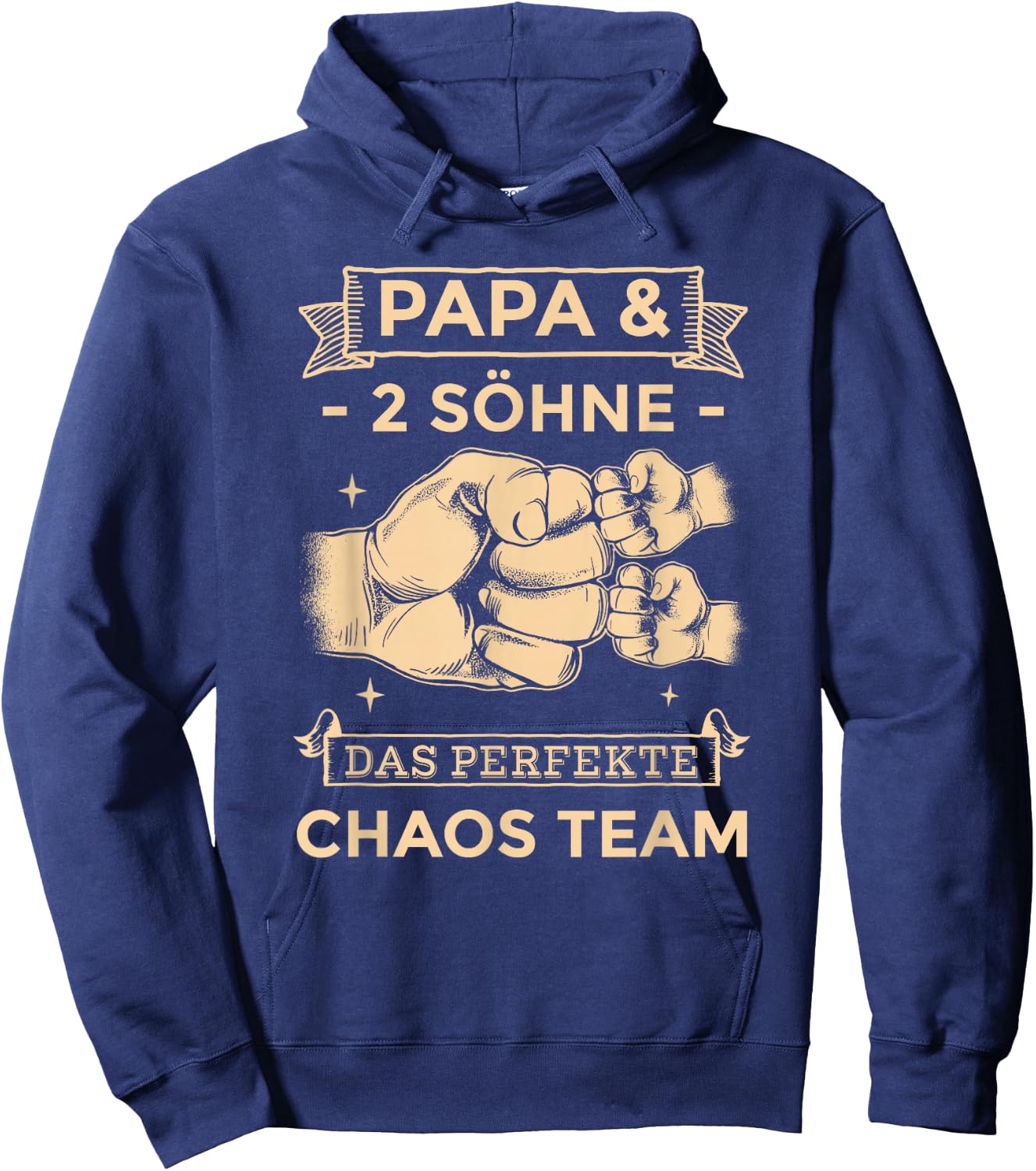 Papa & 2 Söhne Chaos Team Partnerlook Männertag Vatertag Hoodie - Hoodie | Navy
