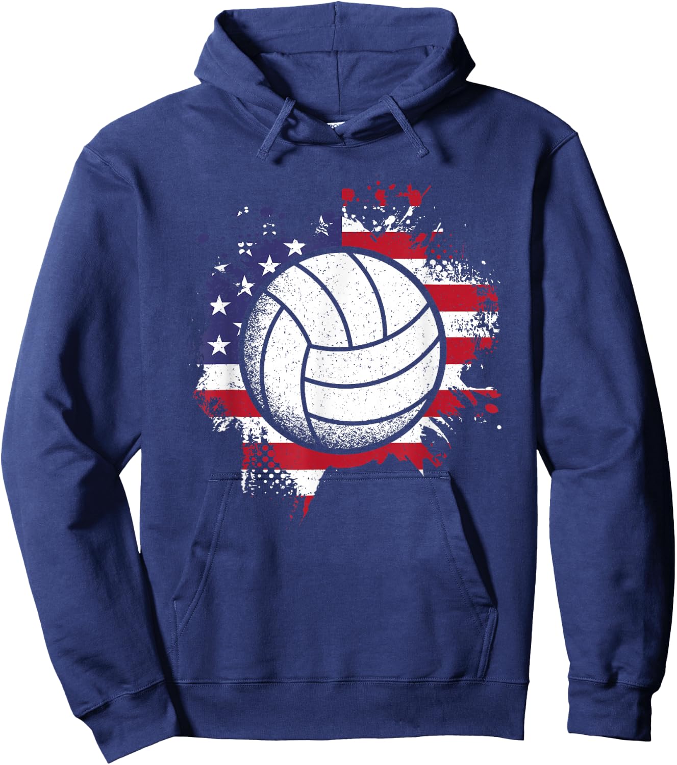 Volleyball American Flag Volleyball Lover Men Women Kids Hoodie - Hoodie | Navy
