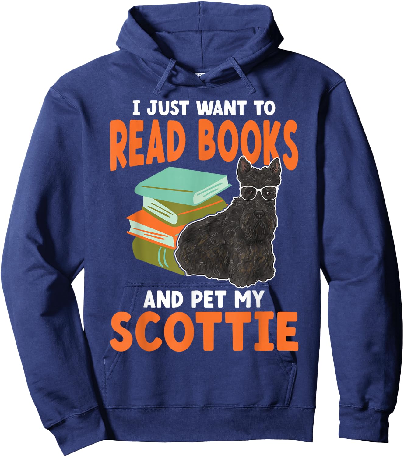 Scottish Terrier Read Books Scottie Dog Hoodie - Hoodie | Navy