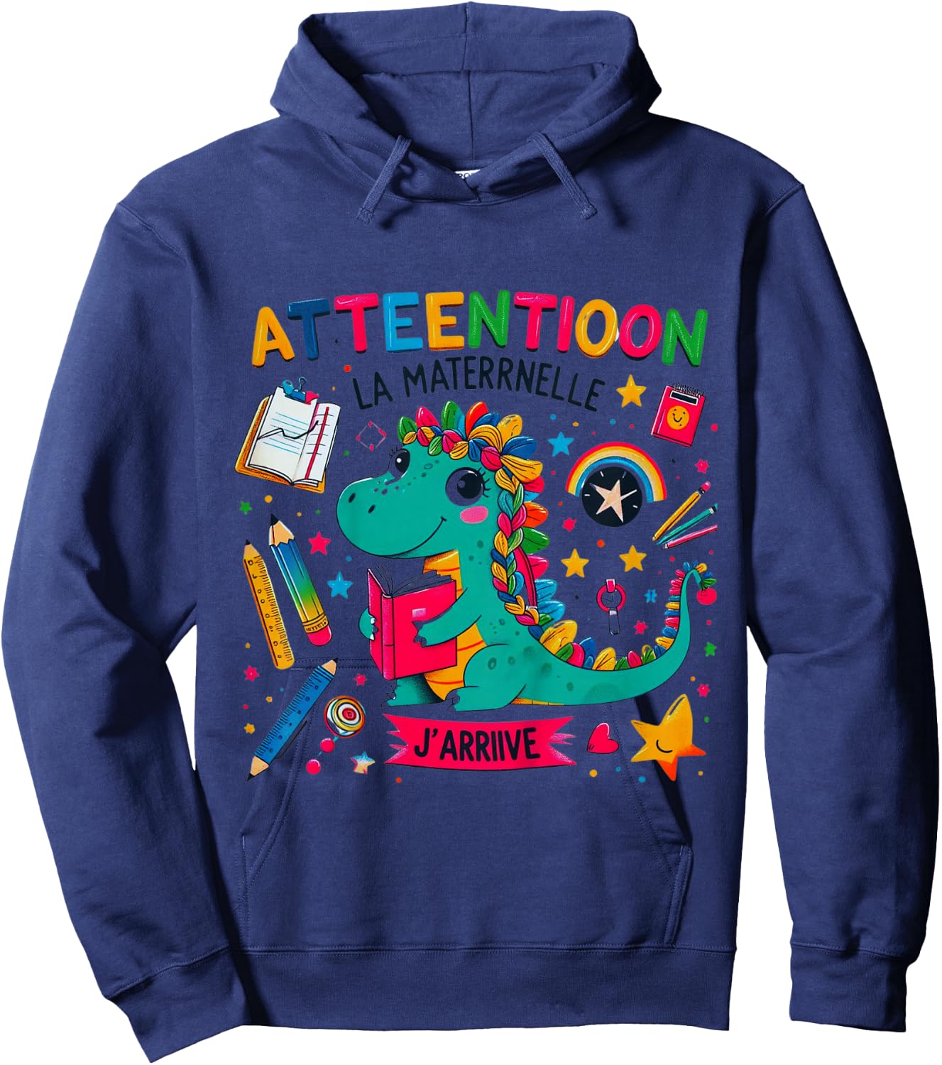 Children's Maternelle Children's Attention La Maternelle J'Arrival , white, 2 Hoodie - Hoodie | Navy