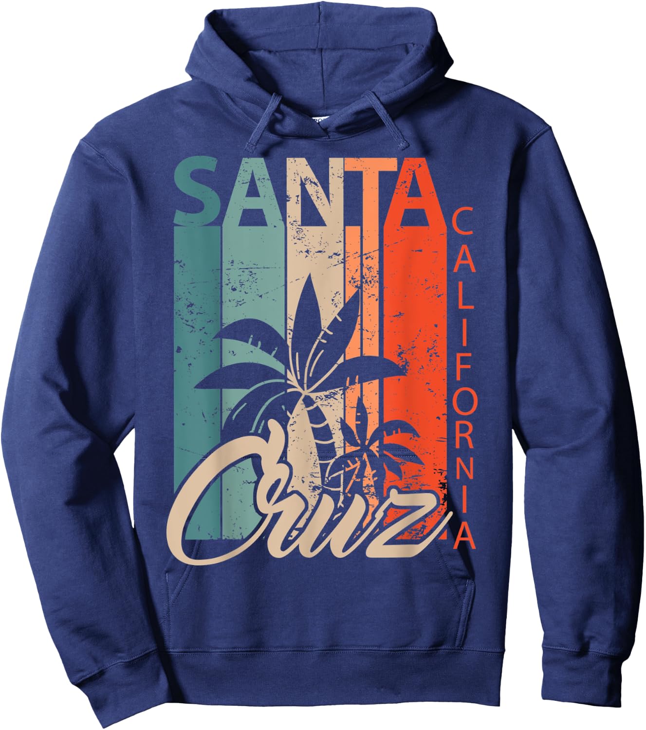 Santa Cruz California surfer skater vintage retro 70s Hoodie - Hoodie | Navy