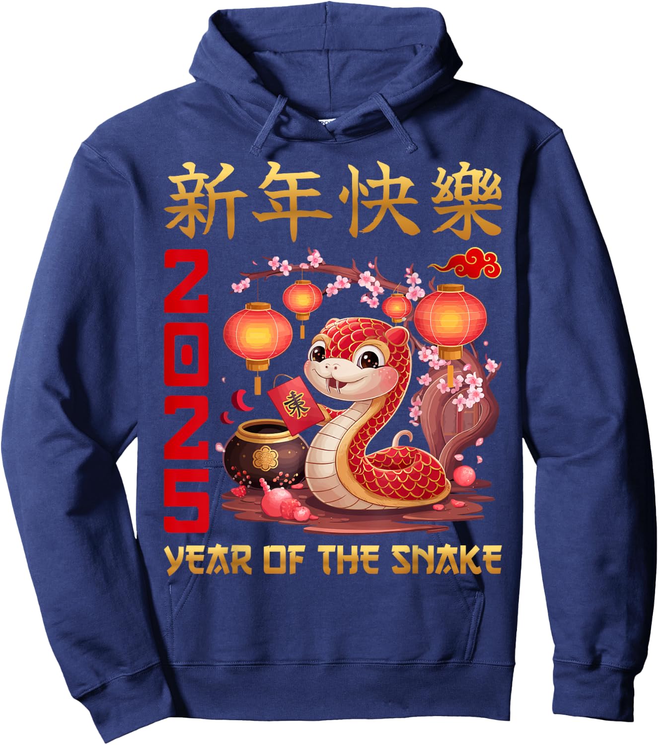 Adults & Kids - Black - Short Sleeve - Cartoon Pattern - Chinese Culture Enthusiasts, All Ages Hoodie - Hoodie | Navy