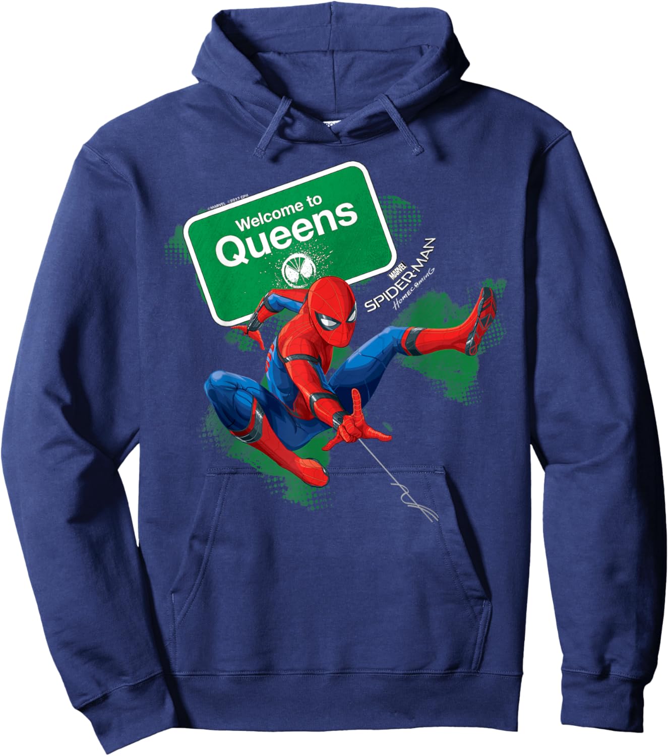Marvel Spider-Man Homecoming Entering Queens Graphic Hoodie - Hoodie | Navy