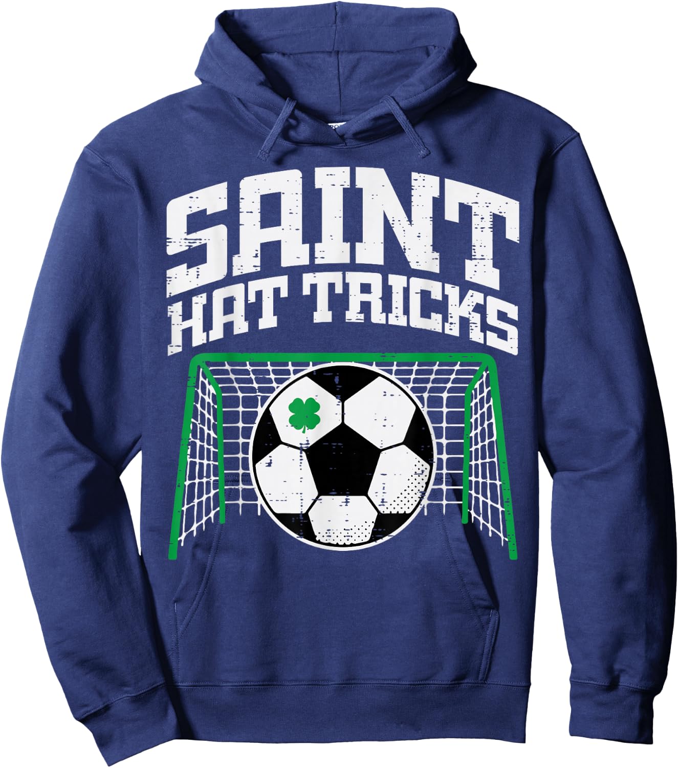 St Patricks Day Soccer Saint Hat Tricks Pattys Men Boys Kids Hoodie - Hoodie | Navy