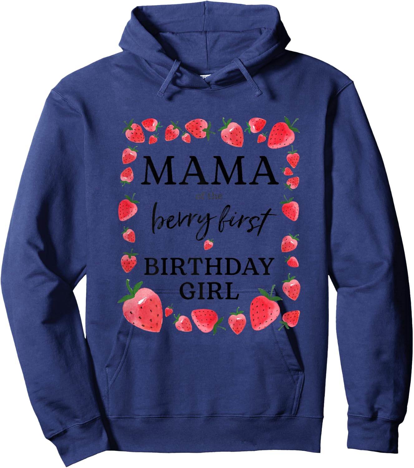 Mama von The Berry Mädchen zum ersten Geburtstag Sweet One Strawberry Hoodie - Hoodie | Navy