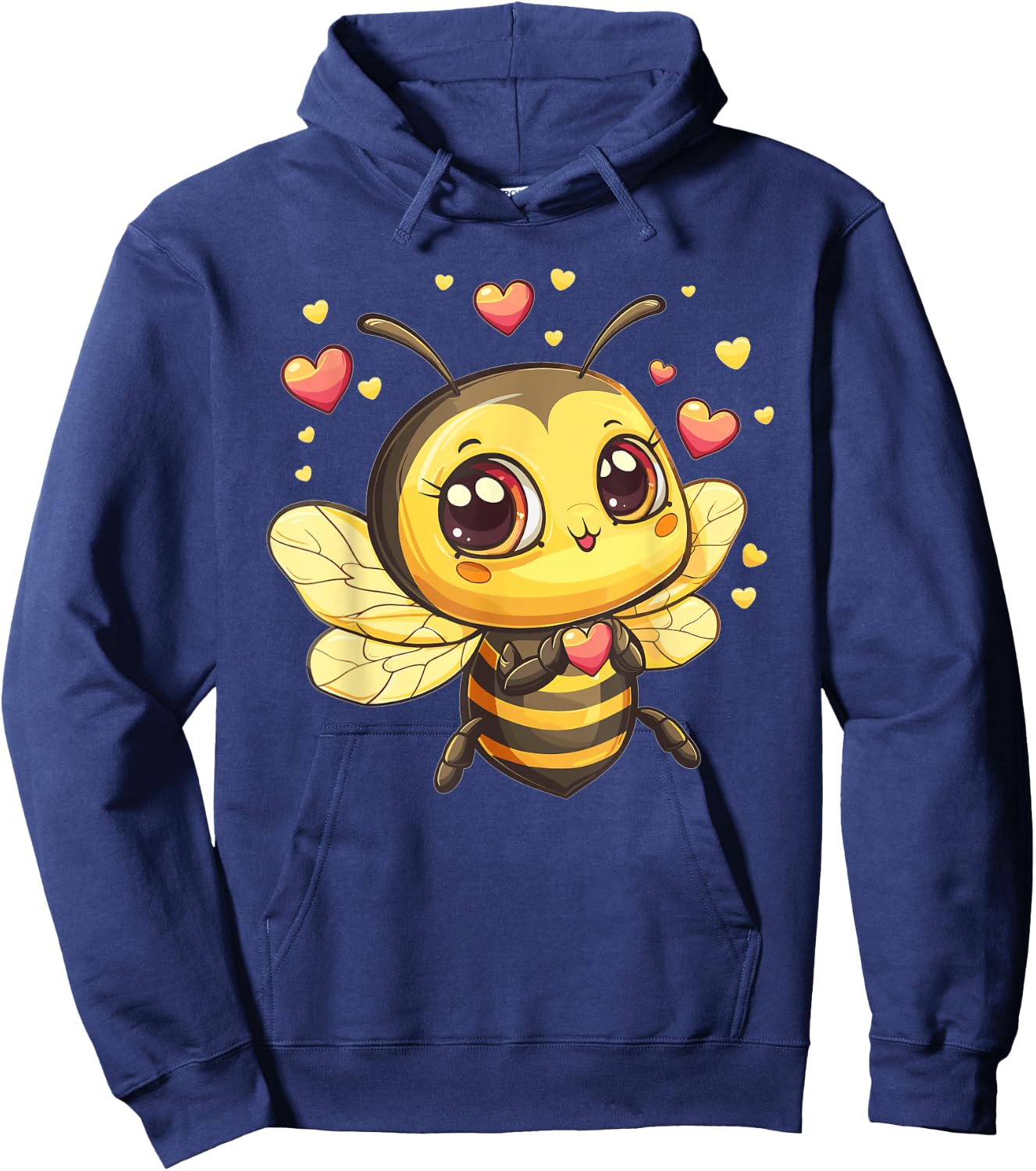 Cute Bee With Hearts I Kids Bee Hoodie - Hoodie | Navy