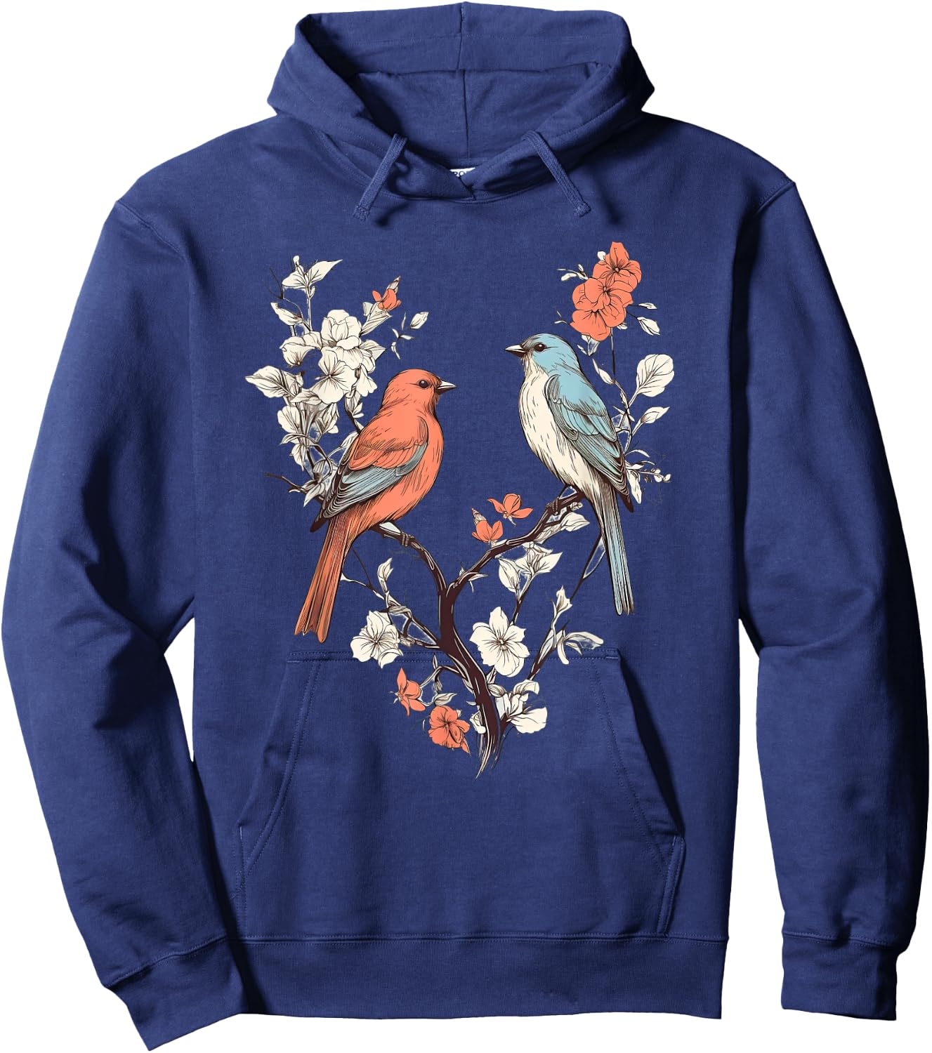 Birds On A tree Branch Birding Bird Watching Bird Hoodie - Hoodie | Navy