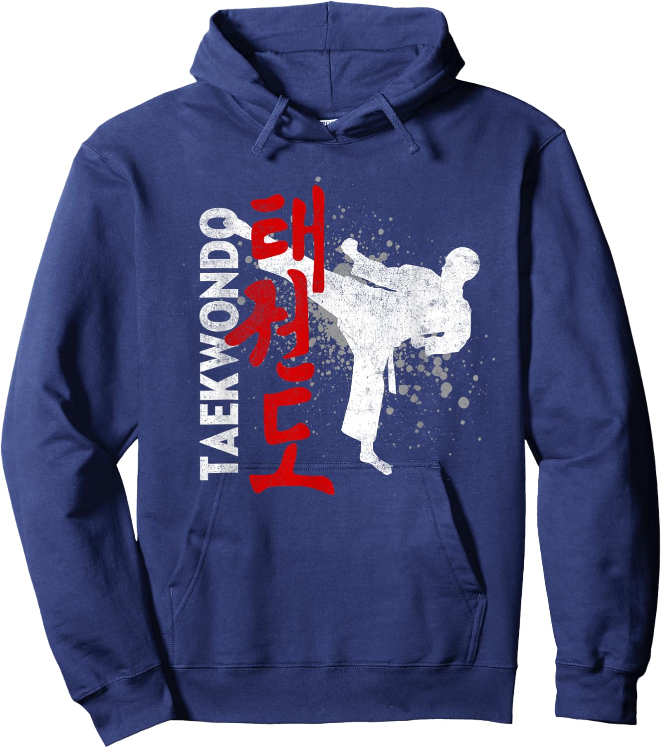 Taekwondo - Martial Arts - Erwachsene - Schwarz - S - Kurzarm - Klassische Passform - 100% Polyester - Imported - Martial Arts Graphic - Crew-Ausschnitt - Training Hoodie - Hoodie | Navy