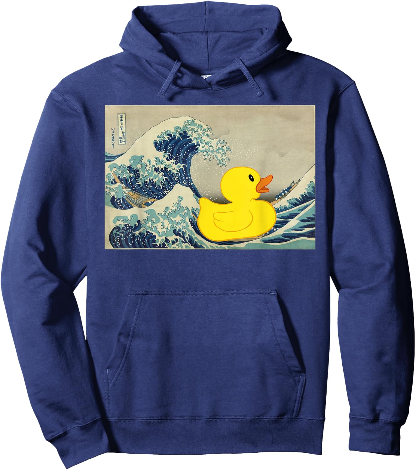 Rubber Duck on The Great Wave off Kanagawa Hoodie - Hoodie | Navy