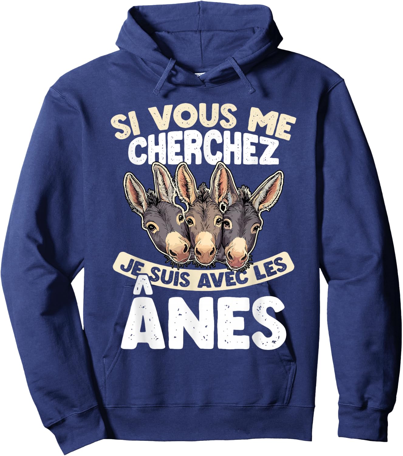If You Are Looking For Me I Am With The Donkeys , Black, S Hoodie - Hoodie | Navy