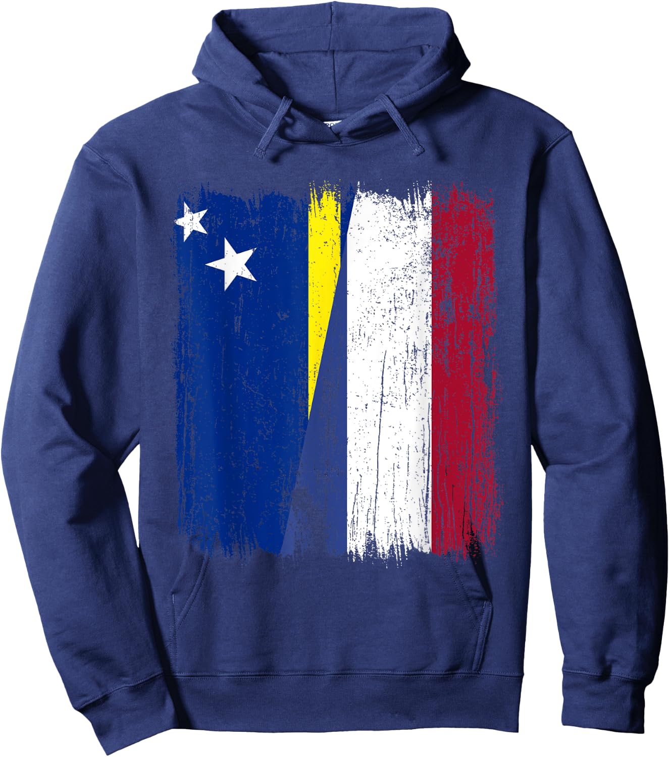 Curacao Holland Half Flag Curacaoan Dutch Heritage Hoodie - Hoodie | Navy