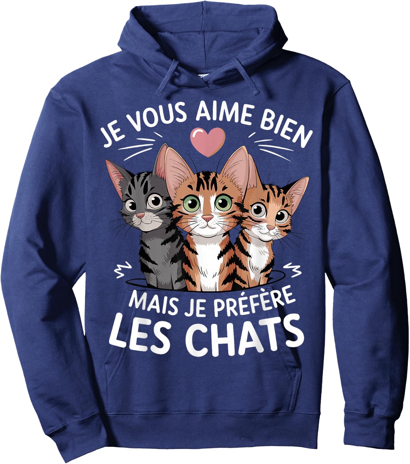 I like you but I prefer cats humor cat Hoodie - Hoodie | Navy