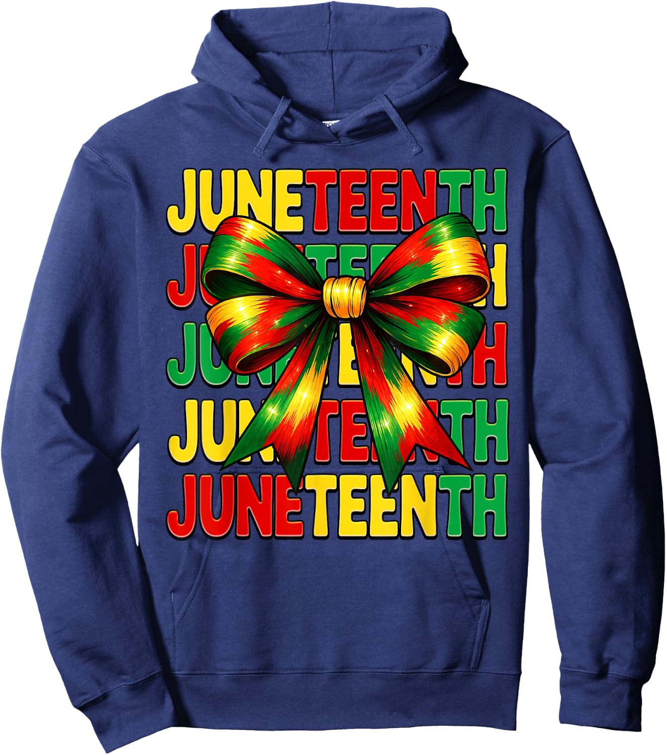 Juneteenth Coquette Bow African Girl Black History Month Hoodie - Hoodie | Navy