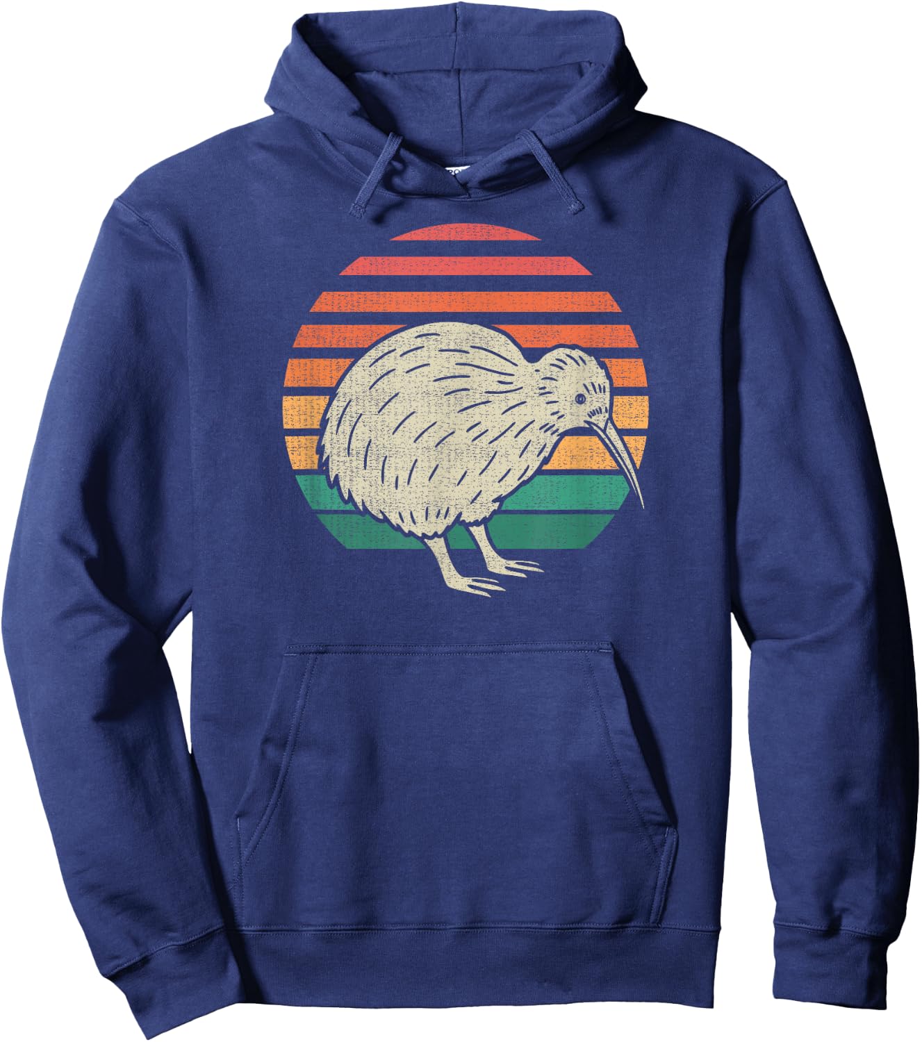 Kiwi Bird Lover Animal Retro 70s Hoodie - Hoodie | Navy