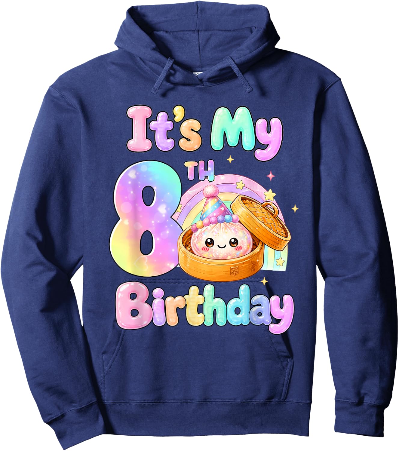 It's My 8th Birthday Kawaii Dumpling Anime Birthday Party Hoodie - Hoodie | Navy