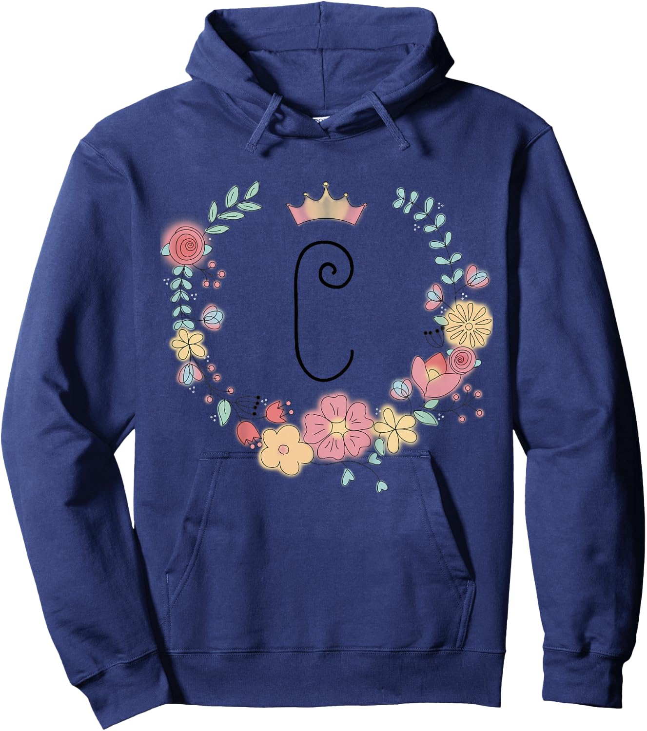 Enfant Cadeau personalisé pour fillettes thème princesses lettre C Hoodie - Hoodie | Navy