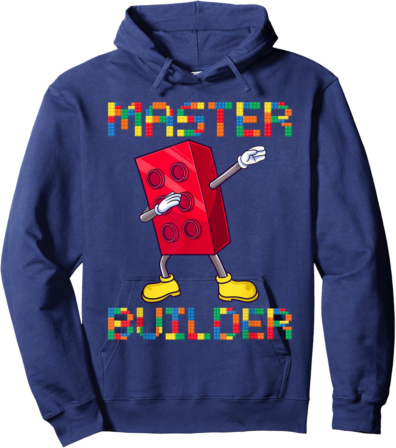 Dabbing Blocks Bricks Building Kids Boys Fun Master Builder Hoodie - Hoodie | Navy
