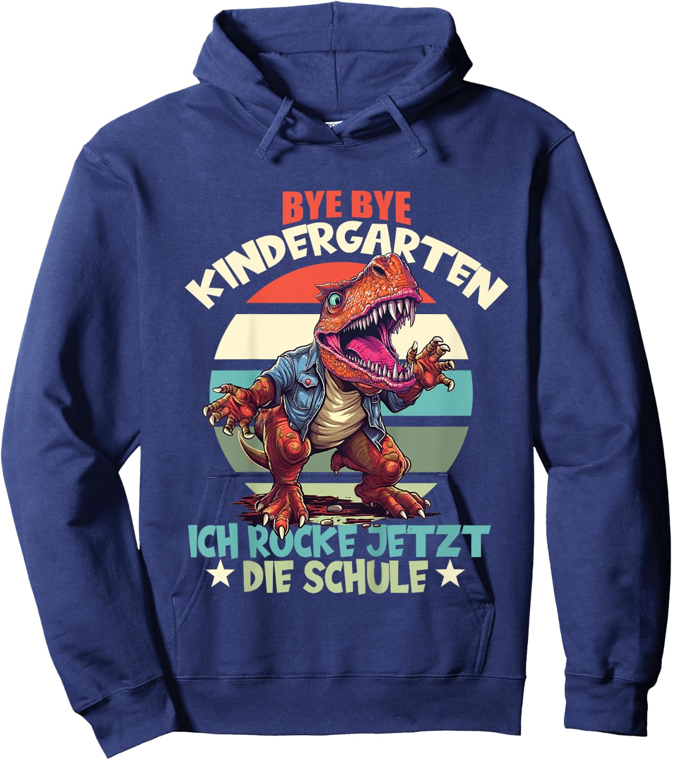 Children's Bye Bye Nursery with Dino Schulkind Zur First Day of School, black Hoodie - Hoodie | Navy