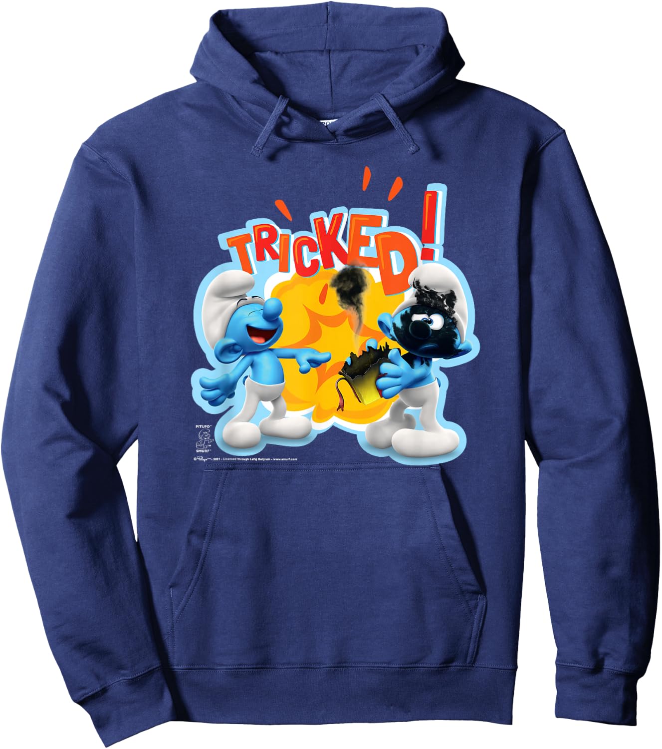 The Smurfs Jokey Exploding Present Tricked! Hoodie - Hoodie | Navy