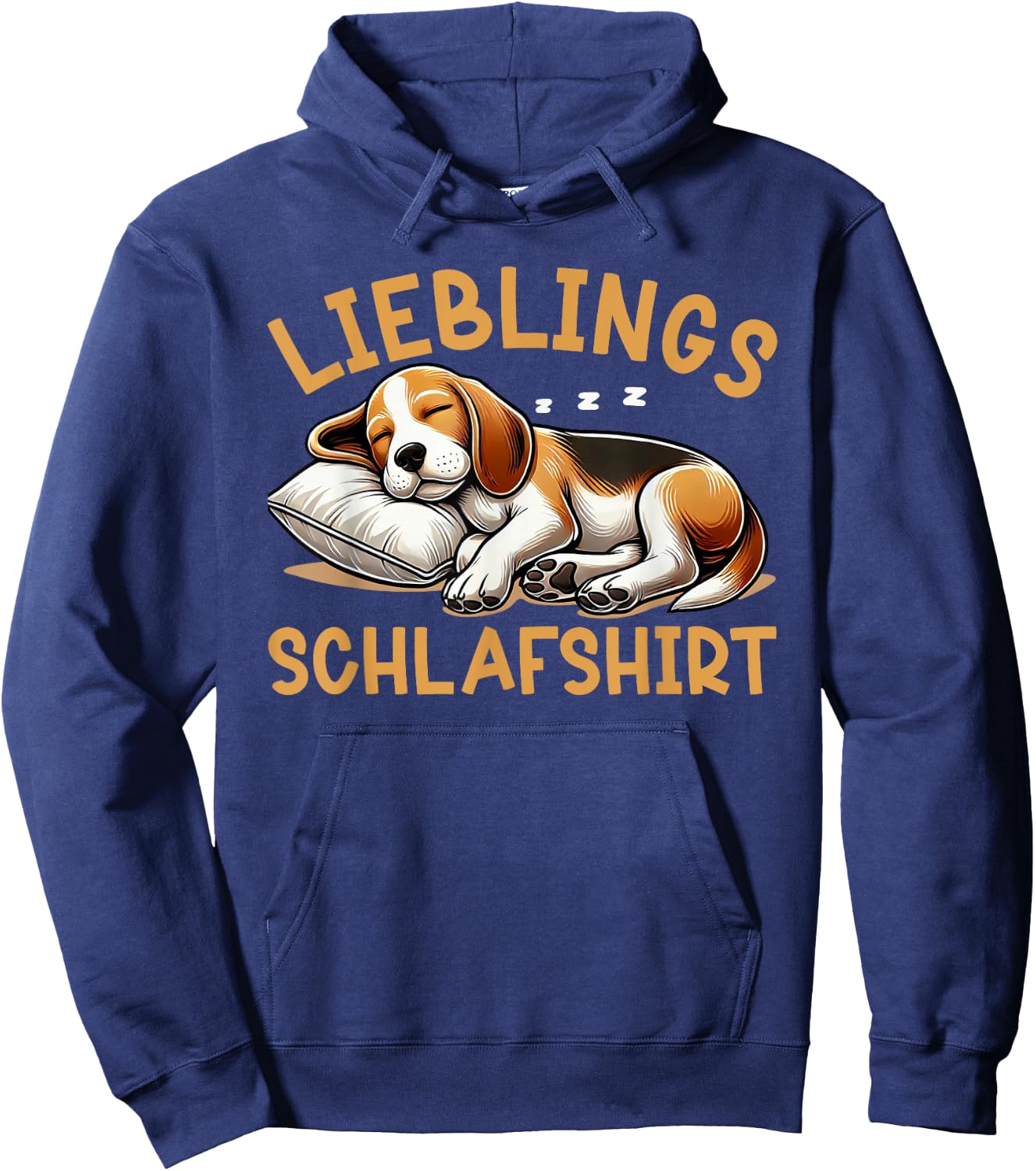 Official Sleep Shirt Funny Beagle Dog Pyjama , black Hoodie - Hoodie | Navy