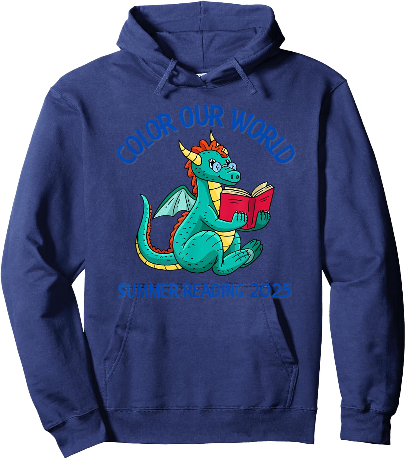 Color Our World Summer 2025 Summer Reading Program Dinosaur Hoodie - Hoodie | Navy