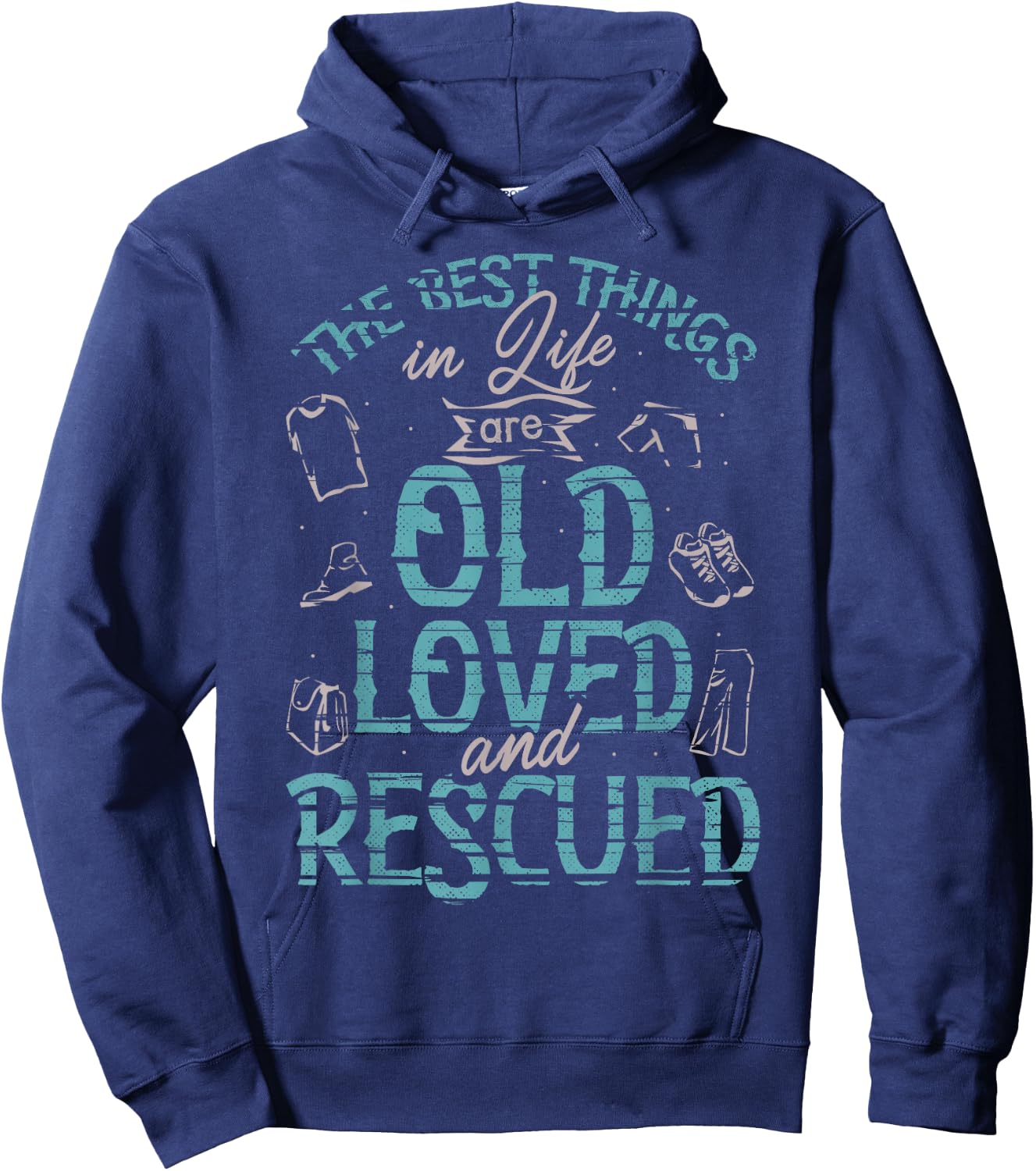 Thrifting Thrift Store Shop The Best Things In Life Hoodie - Hoodie | Navy